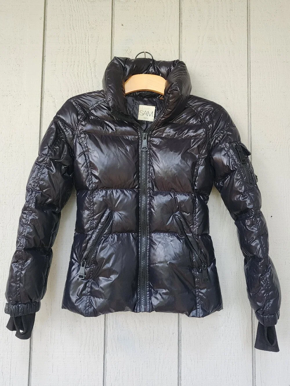 SAM. Girls Freestyle Goose Down Puffer Jacket Jet Black Size 14